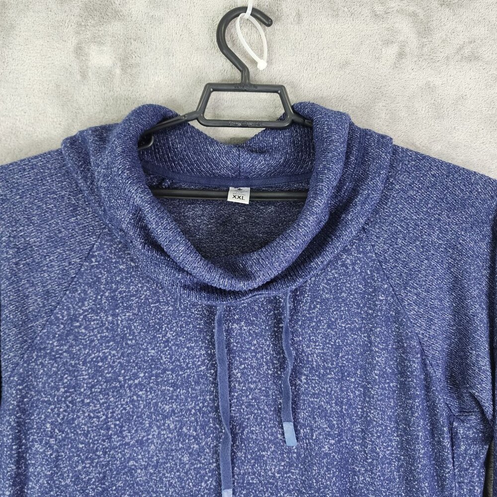 Womens Blue Favorite Lounge Top Shirt Cowl Neck & Pockets Long Sleeve Size XXL - Picture 4 of 11